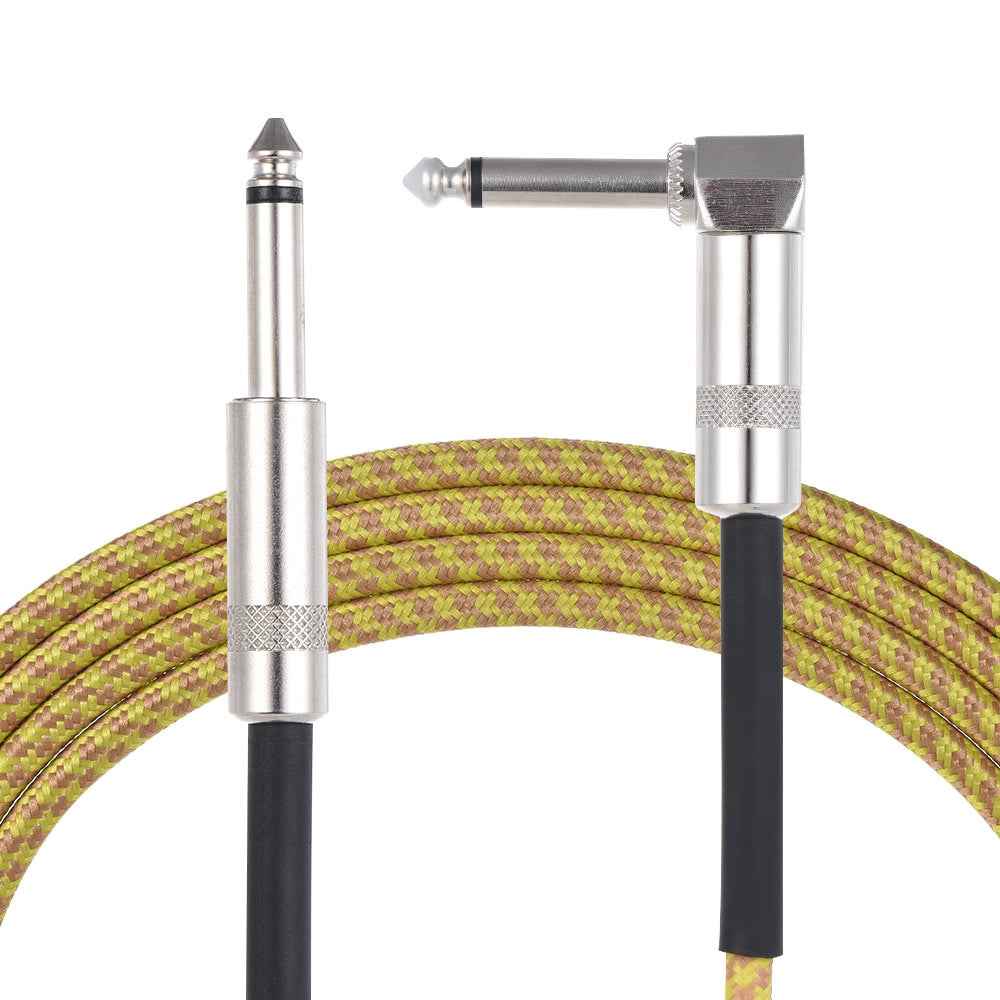 5M 6.35mm Metal Guitar Audio Extension Cable, Male to Female Pure Copper Instrument Cable for Electric Guitar, Bass, Amplifier, Mixer & Sound Card