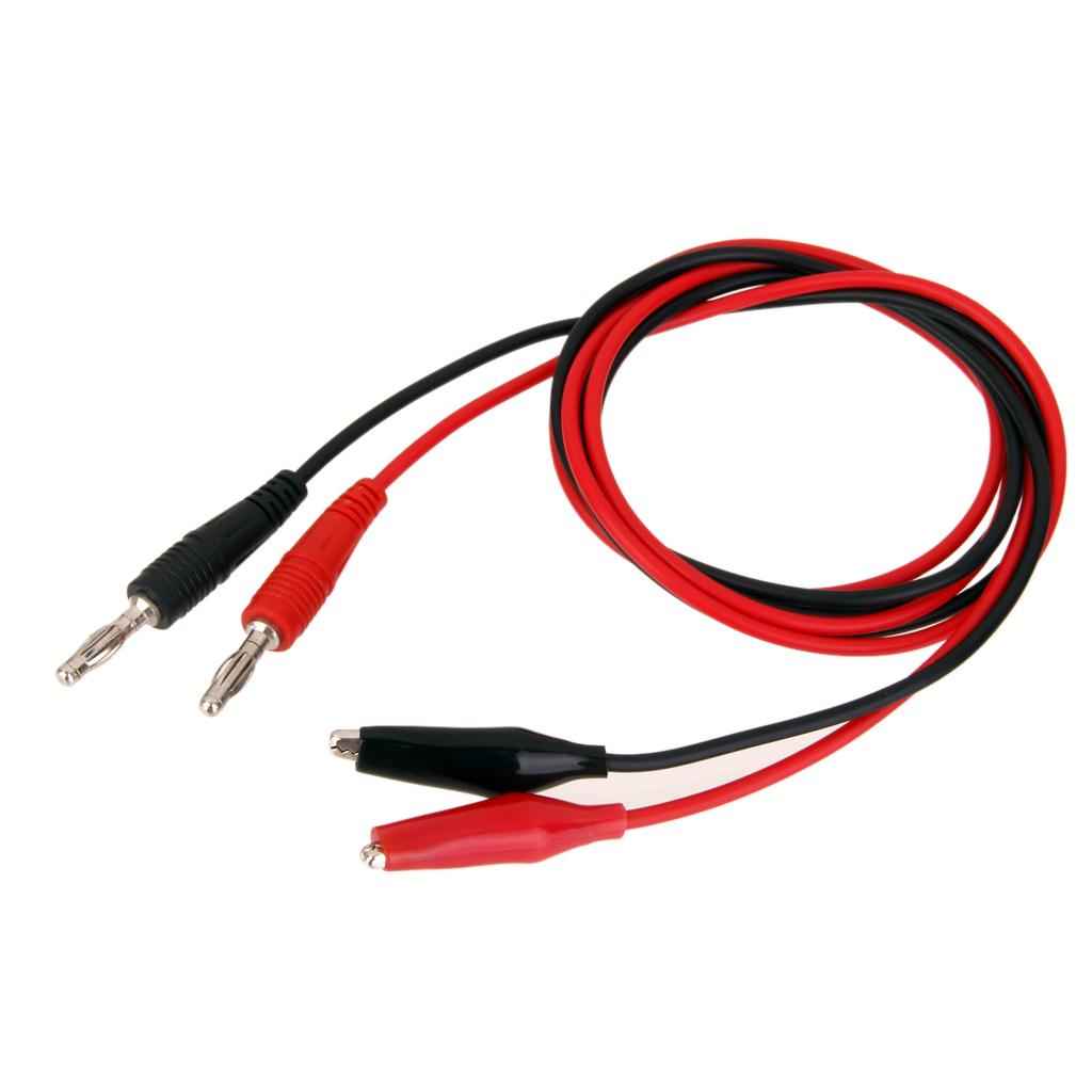 Banana plug to Aligator Clip Test Lead Cable for Tester Multimeter Red+Black