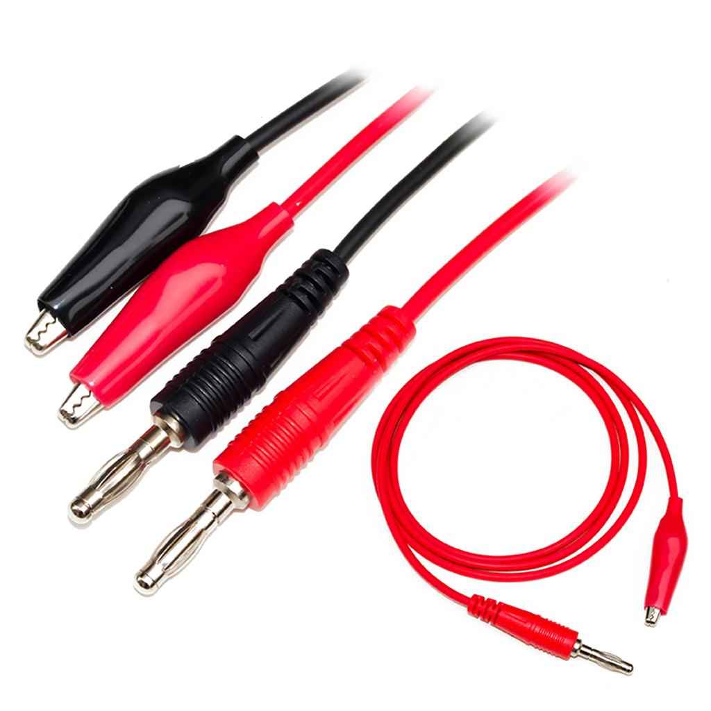 Banana plug to Aligator Clip Test Lead Cable for Tester Multimeter Red+Black