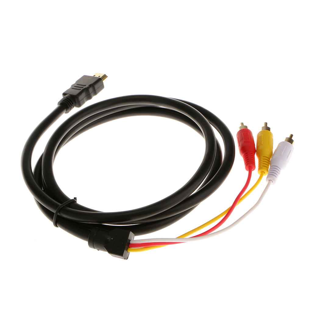 1.5M HDMI Male to 3 RCA Audio Video AV Component Cable Adapter Gold Plated