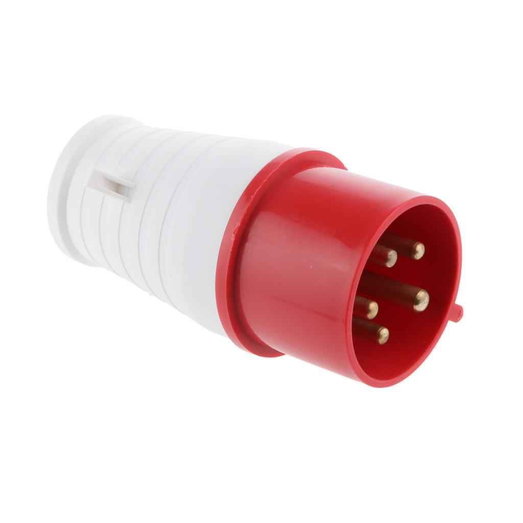 5 Pin Plug Surface Mounted Waterproof IP44 380V - 415V 32A