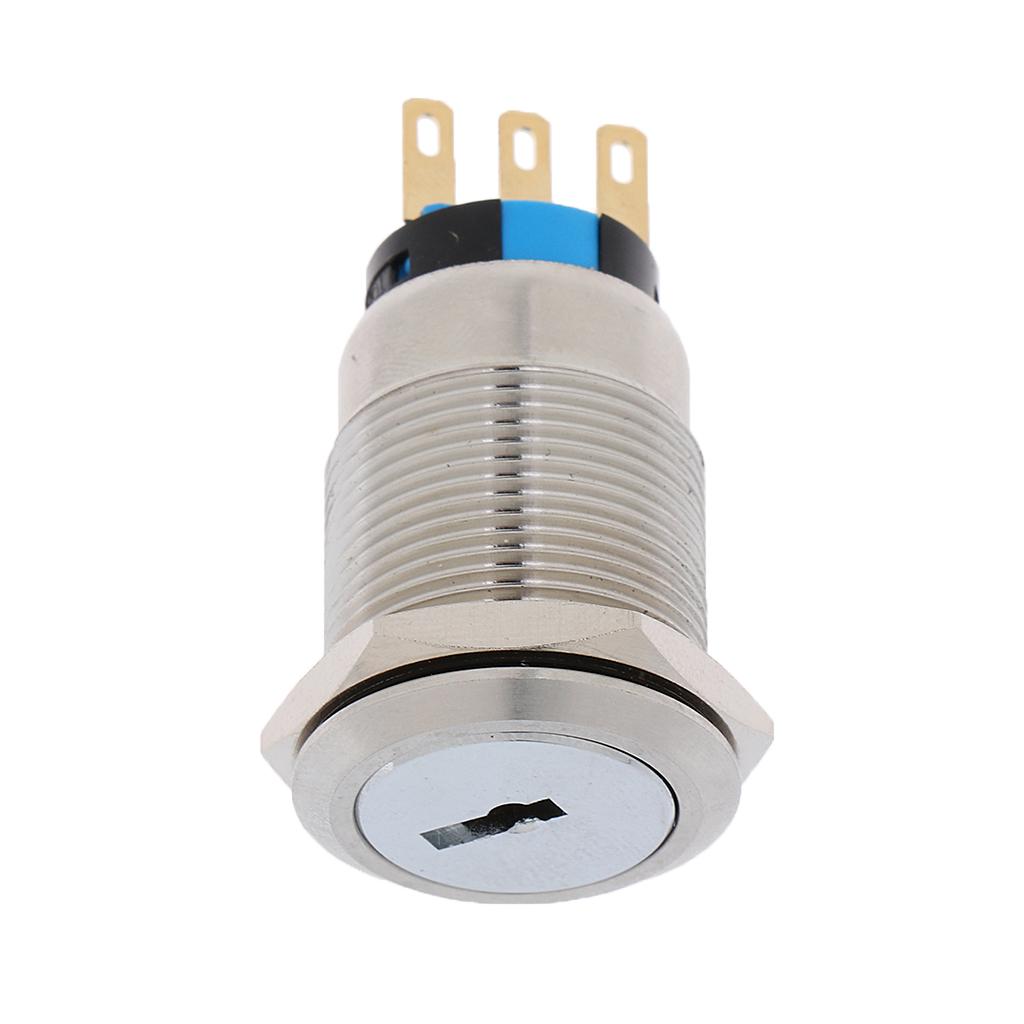 19mm Two Tranches key Rotary Control SPDT Latching Pushbutton Switch