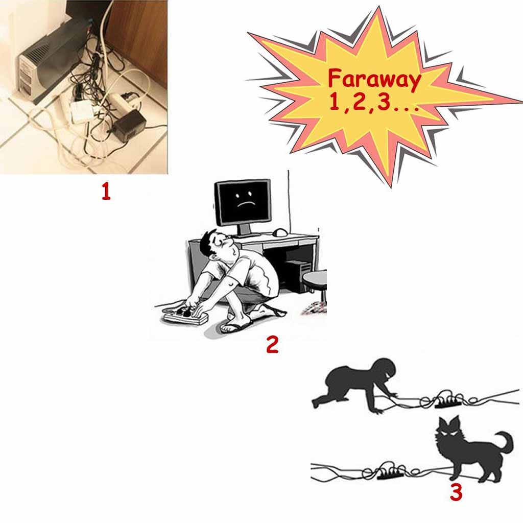 Cable Management Box Cord Organizer 13 Cover Conceal Hide Wire Plug Blue"