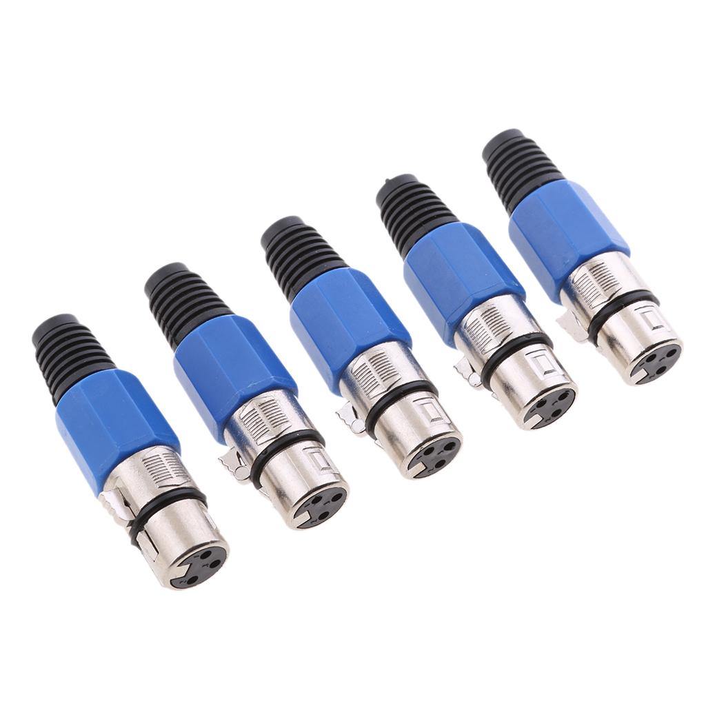 5PCS Speaker Cable XLR Female Connector End for Mic Audio Loudspeaker