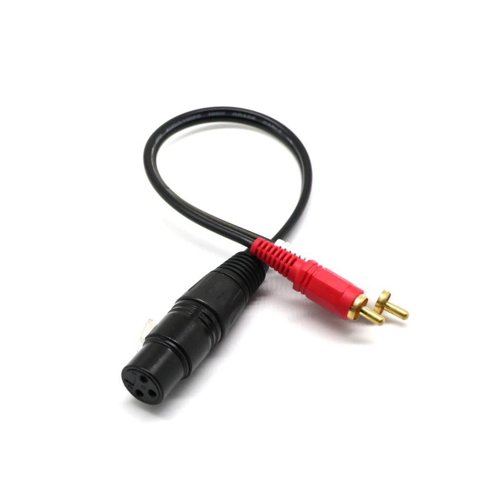 1FT Splitter Patch Y Cable - 1 XLR Female to 2 RCA Male- New