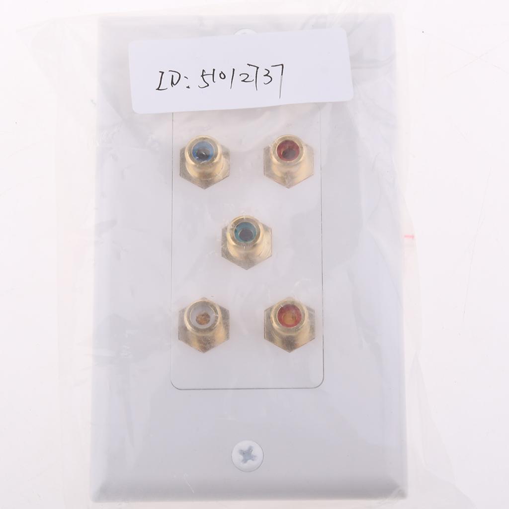 5 RCA Component insert Wall Plate Female to Female US