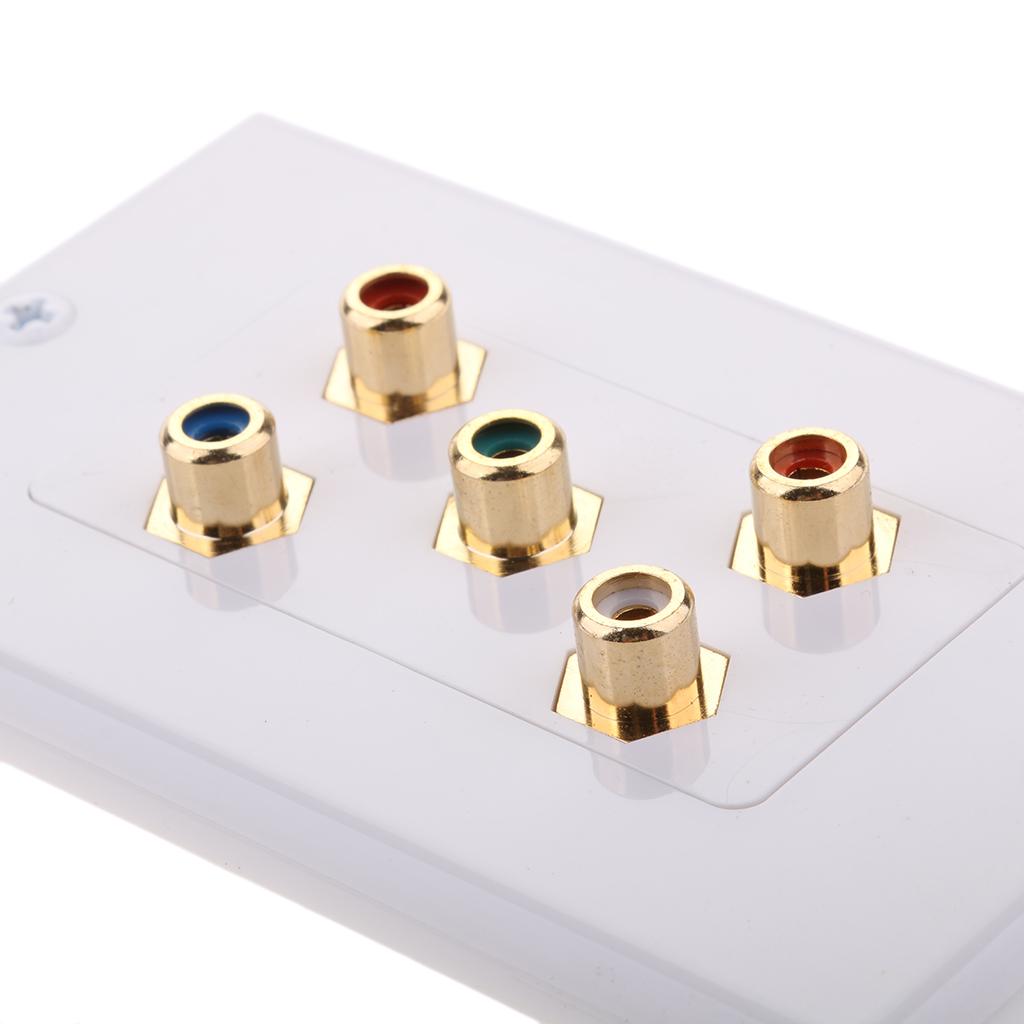 5 RCA Component insert Wall Plate Female to Female US