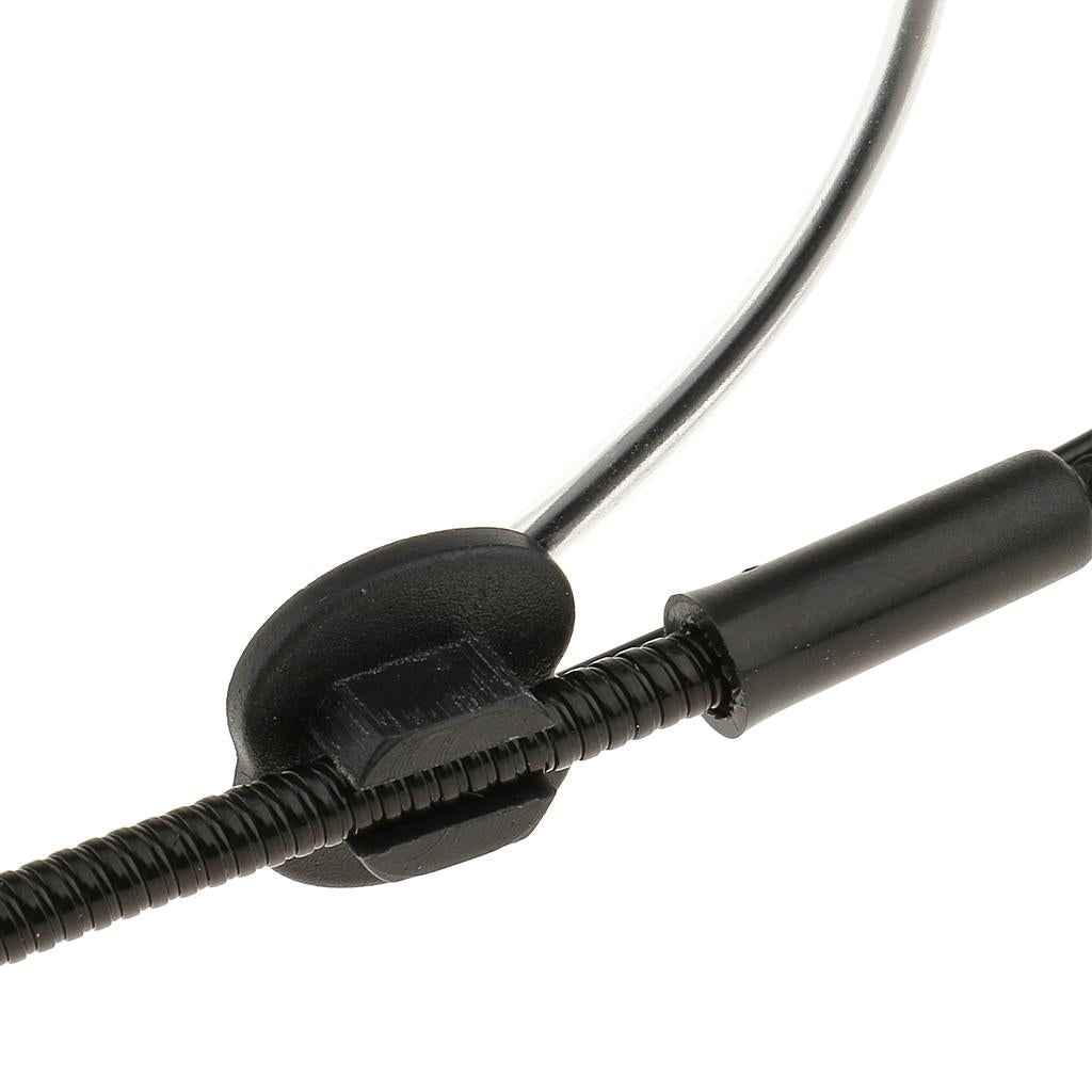 Double Ear Hook Wired Headset Headworn Microphone Black 3.5mm Right Angle