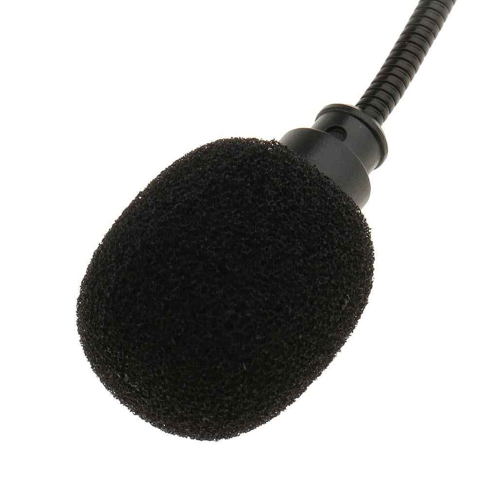 Double Ear Hook Wired Headset Headworn Microphone Black 3.5mm Right Angle