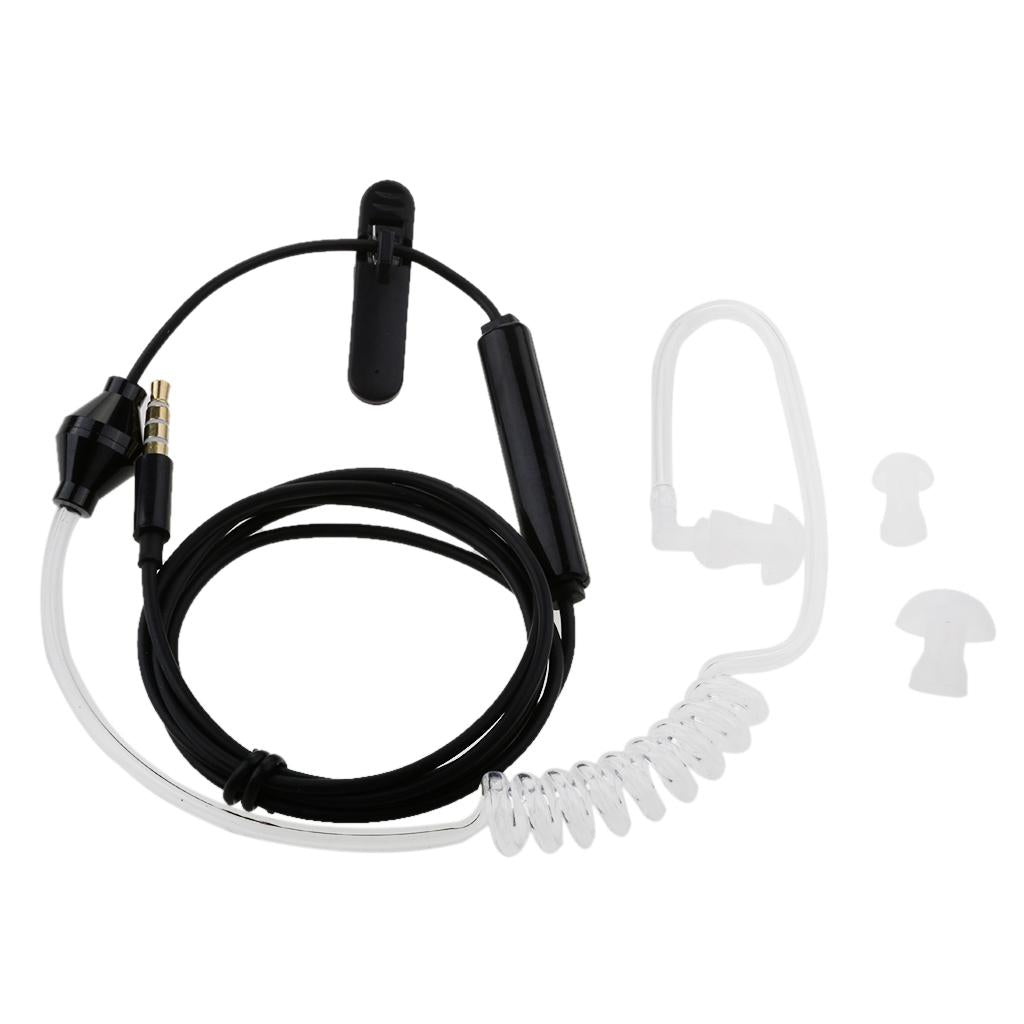 3.5mm In Ear Air Tube Anti-radiation Earphone Microphone Headphone Black