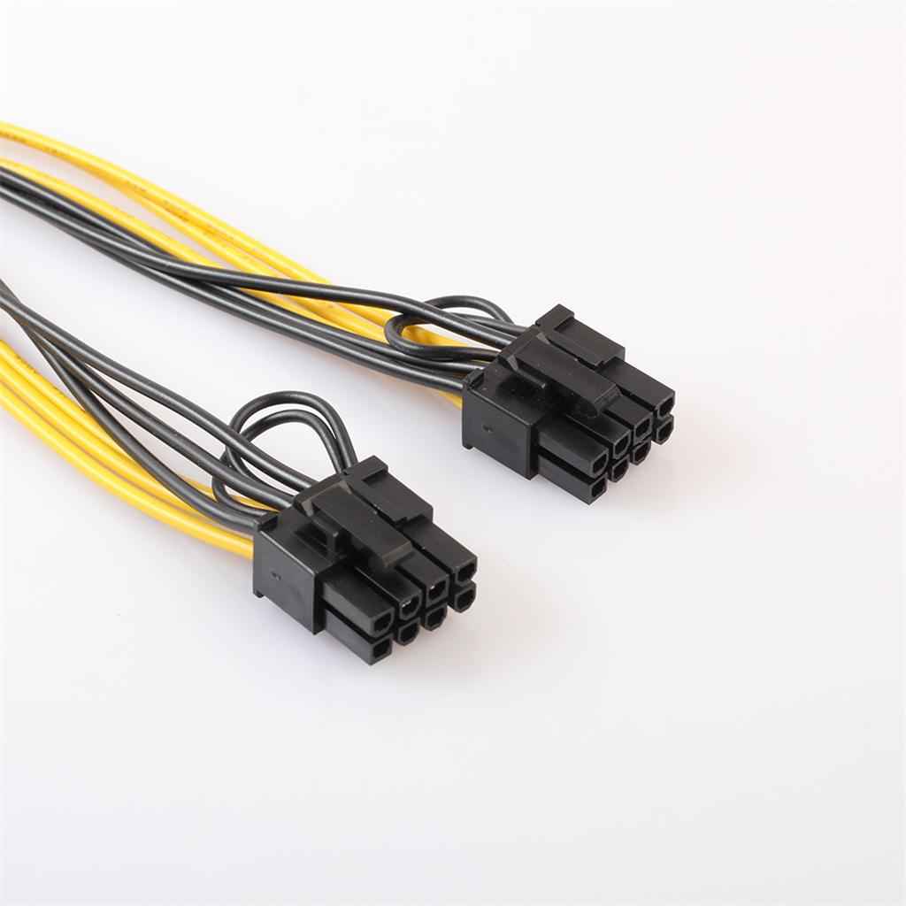 18AWG PCI-E 8pin to Dual 8-pin Y-Splitter Extension Cable Connector for Computer PC