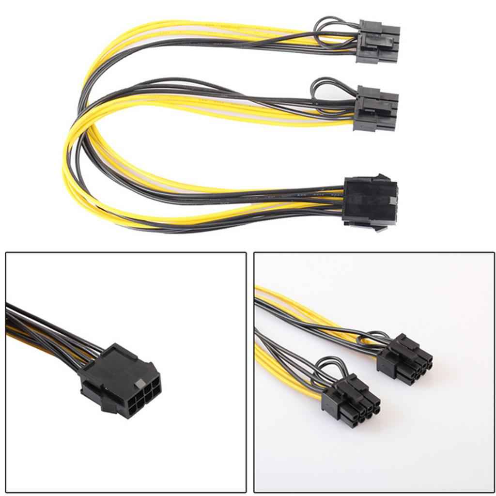 18AWG PCI-E 8pin to Dual 8-pin Y-Splitter Extension Cable Connector for Computer PC