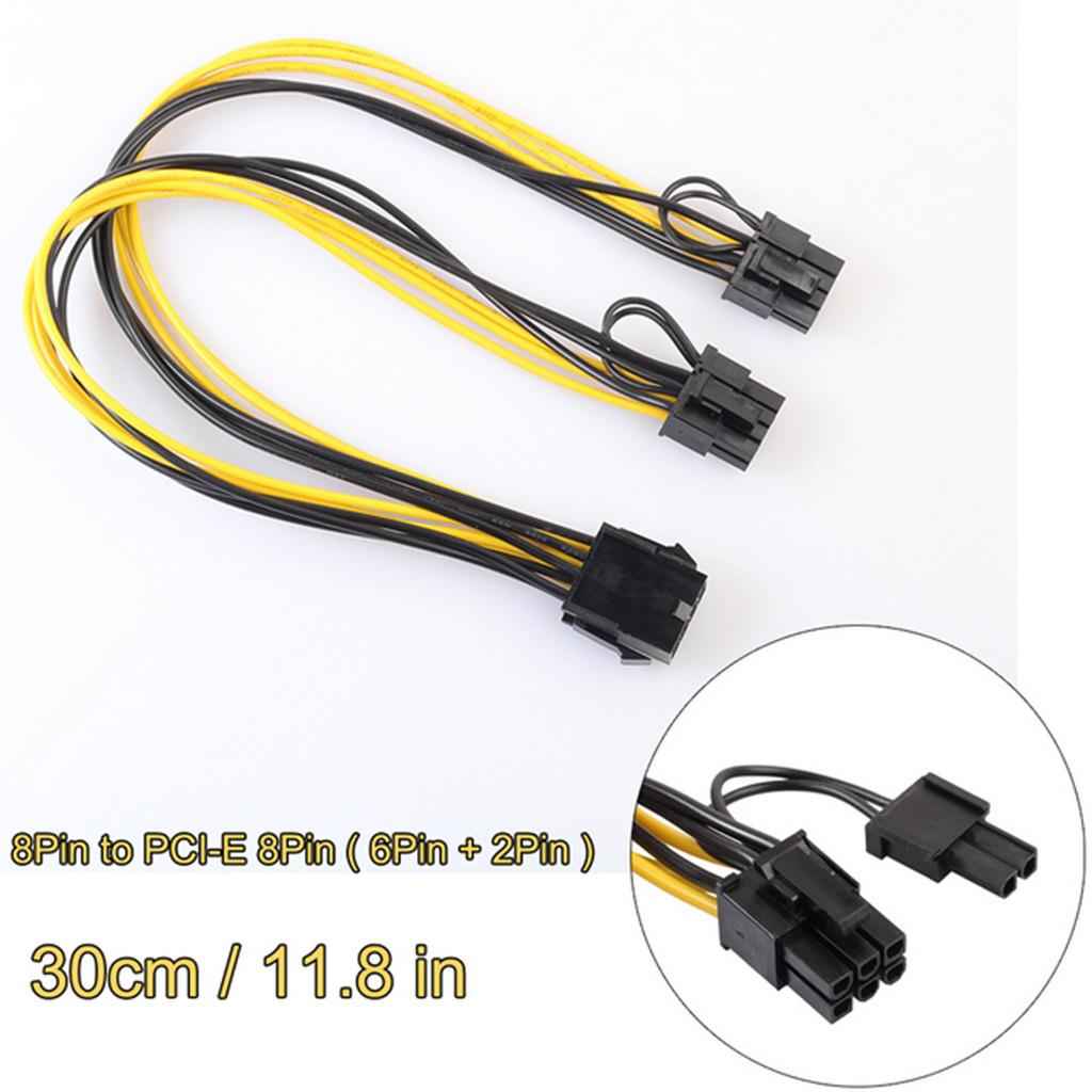 18AWG PCI-E 8pin to Dual 8-pin Y-Splitter Extension Cable Connector for Computer PC