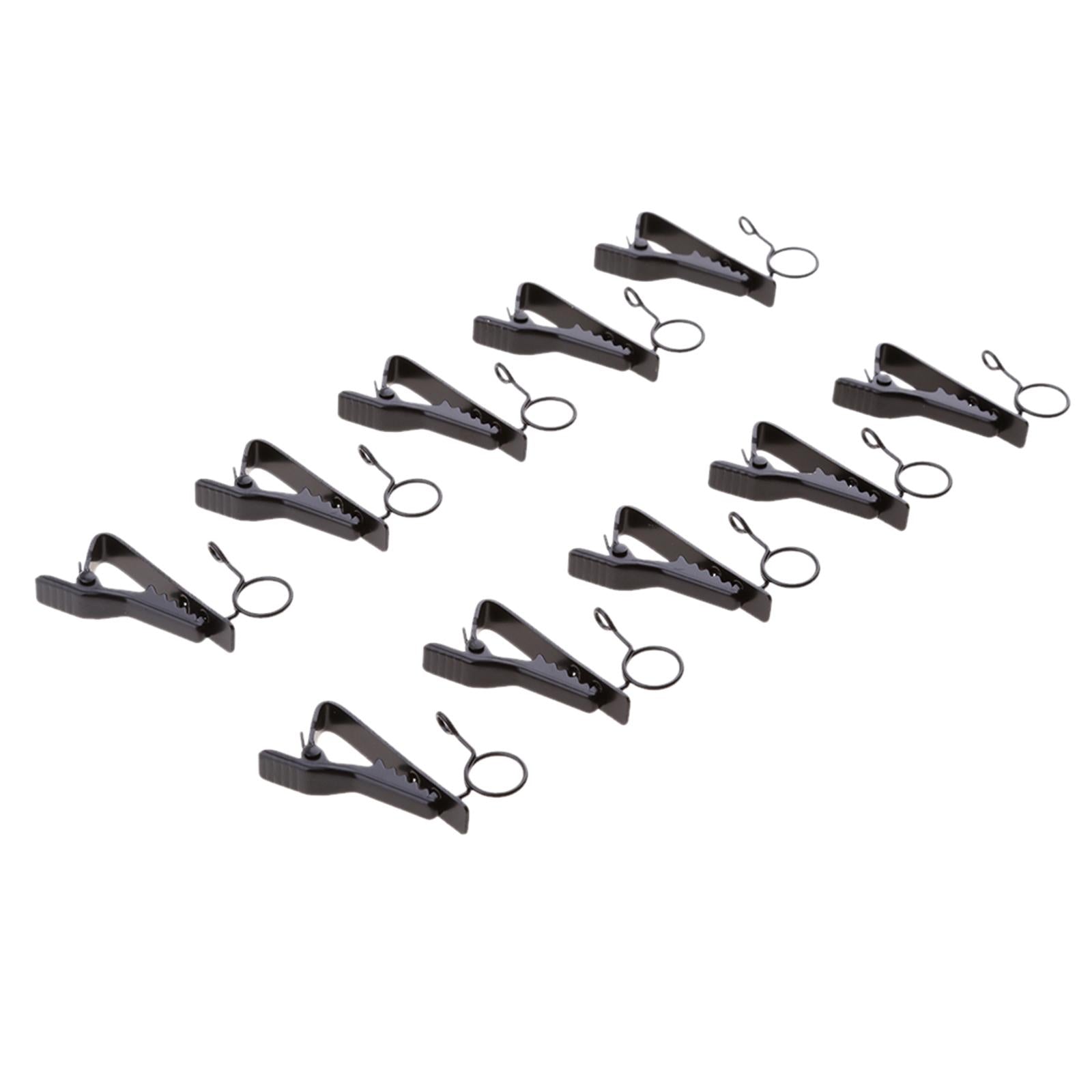 10 Pack Ring-type Metal Clip , 0.39inch (10mm) Dia Lapel / Lavalier Microphone Tie Clip Black for Lavalier Wireless Microphone System