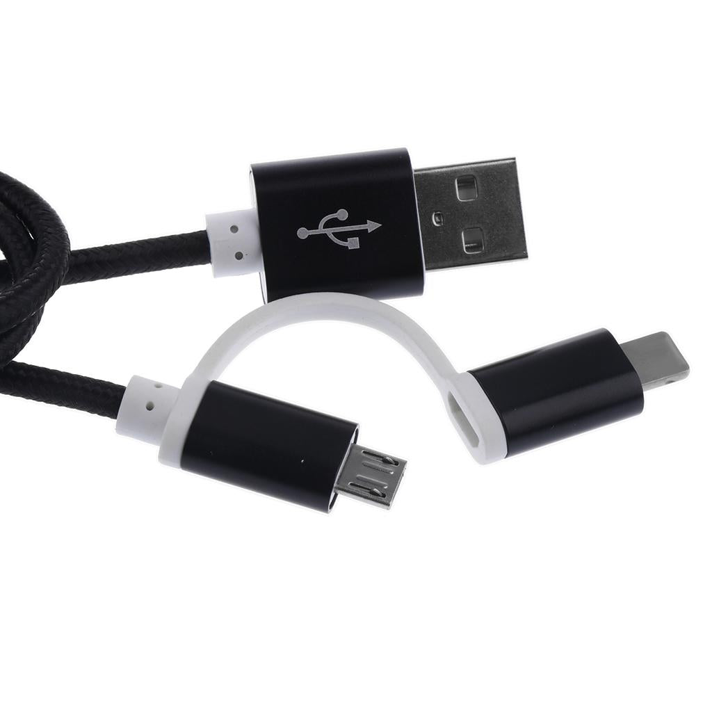 2-in-1 Charging Cable Data Sync Cable Lead for iPhone X 8, Android Black
