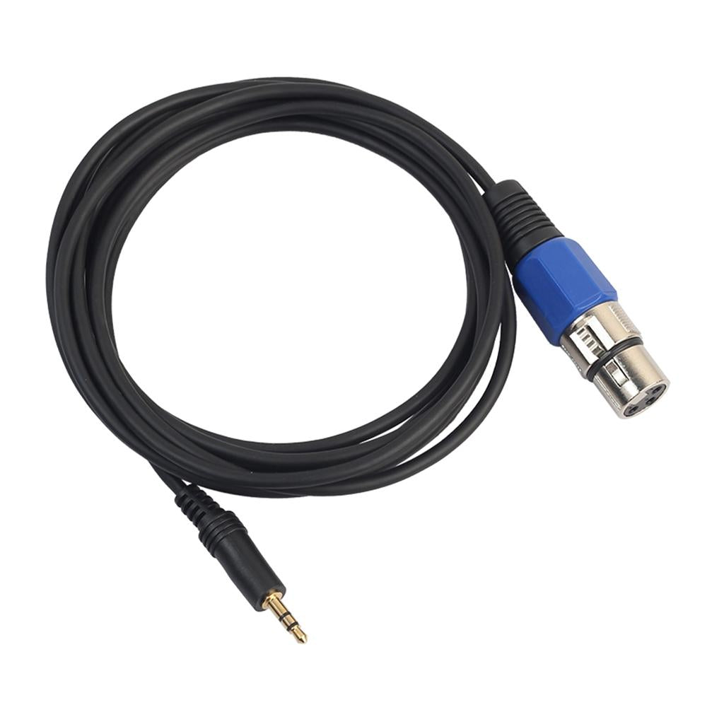 3.5mm 1/8 Male to XlR Female Stereo Mic Cable Mixer Speaker 10ft Blue"