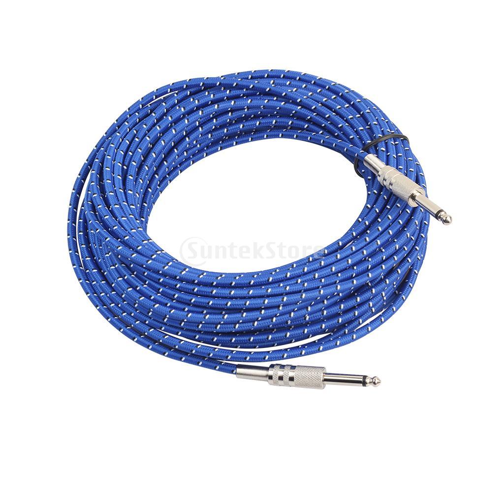 1/4 Straight to 1/4" Straight Jack Plug Guitar Instrument Cable for Amp 20m"