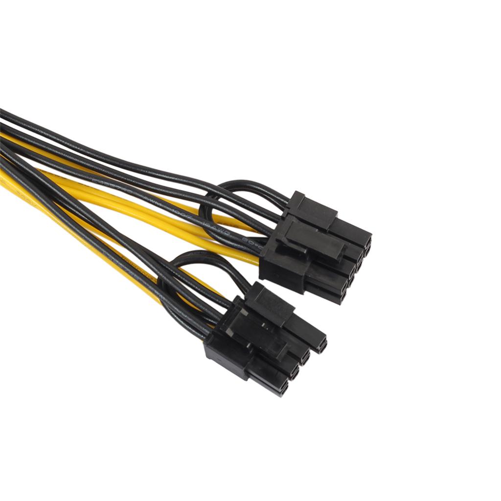 6Pin Female to 2x 8Pin (6+2) Male PCI Express Power Adapter Y Splitter Cable
