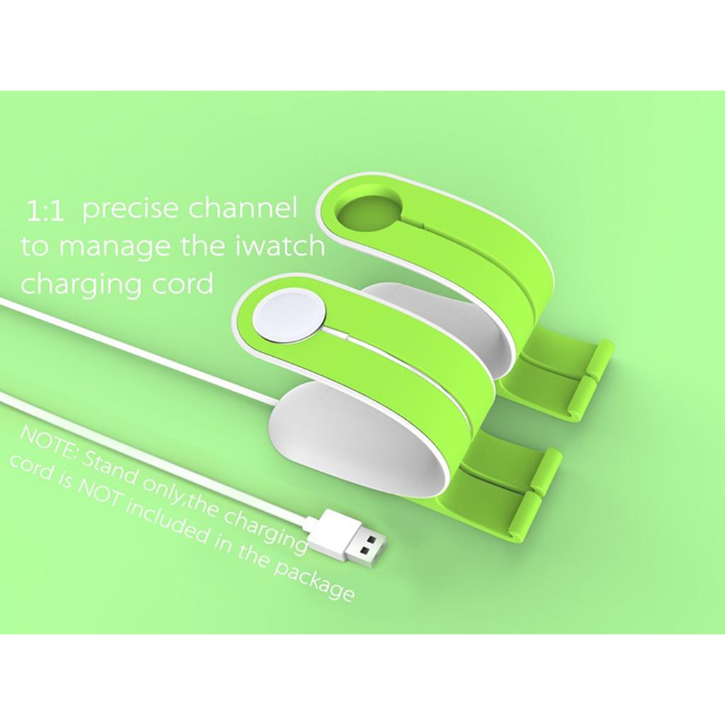 2 in 1 Desktop Station Charging Dock Holder for Apple iPhone iWatch Green