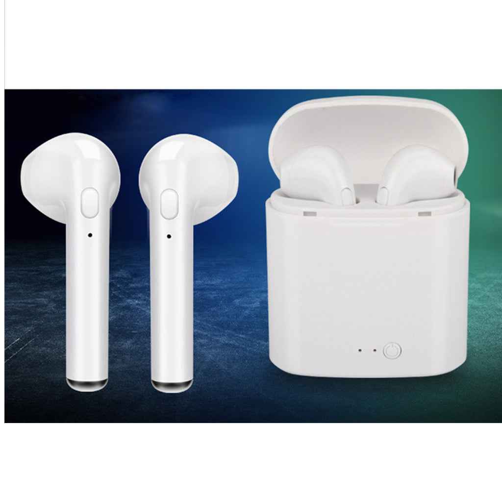 TWS i7 Wireless Bluetooth 4.1 HeadPhones Stereo Earbud W/ Charger Box White