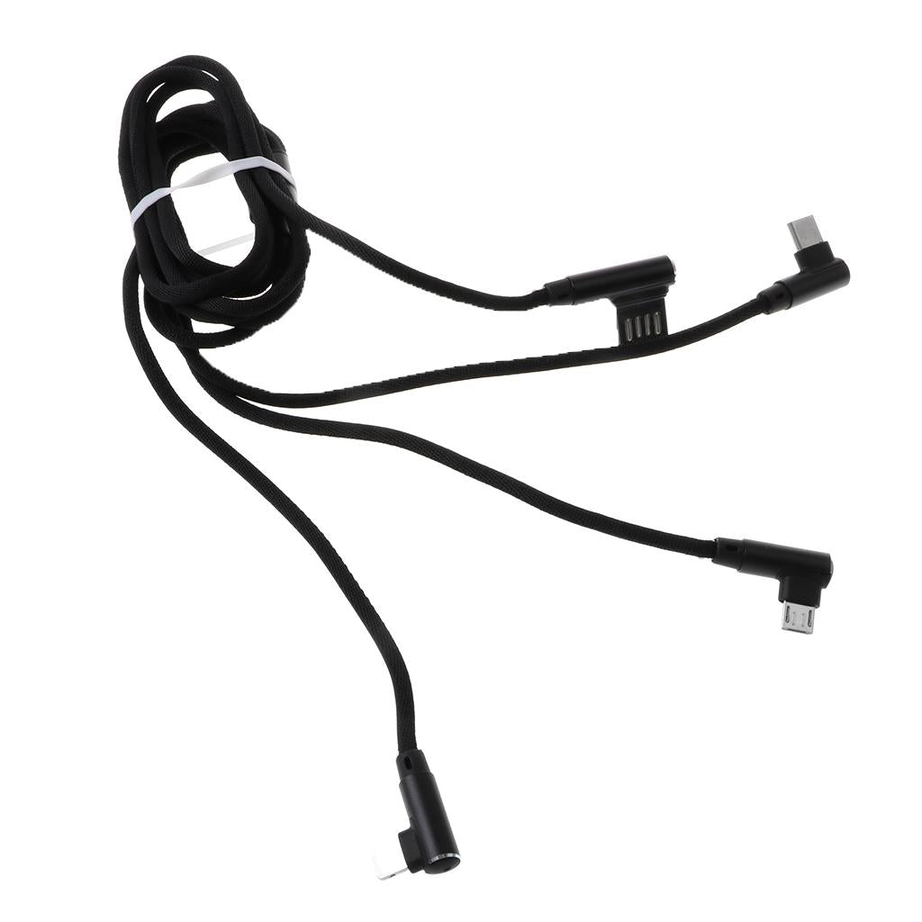 59 3 in 1 Multi USB Charger Cable Adapter for iPhone Android Huawei Black"