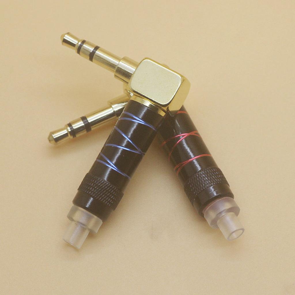 3.5mm Right Angle Male Plug Gold Plated Solder Connector for Phone Red