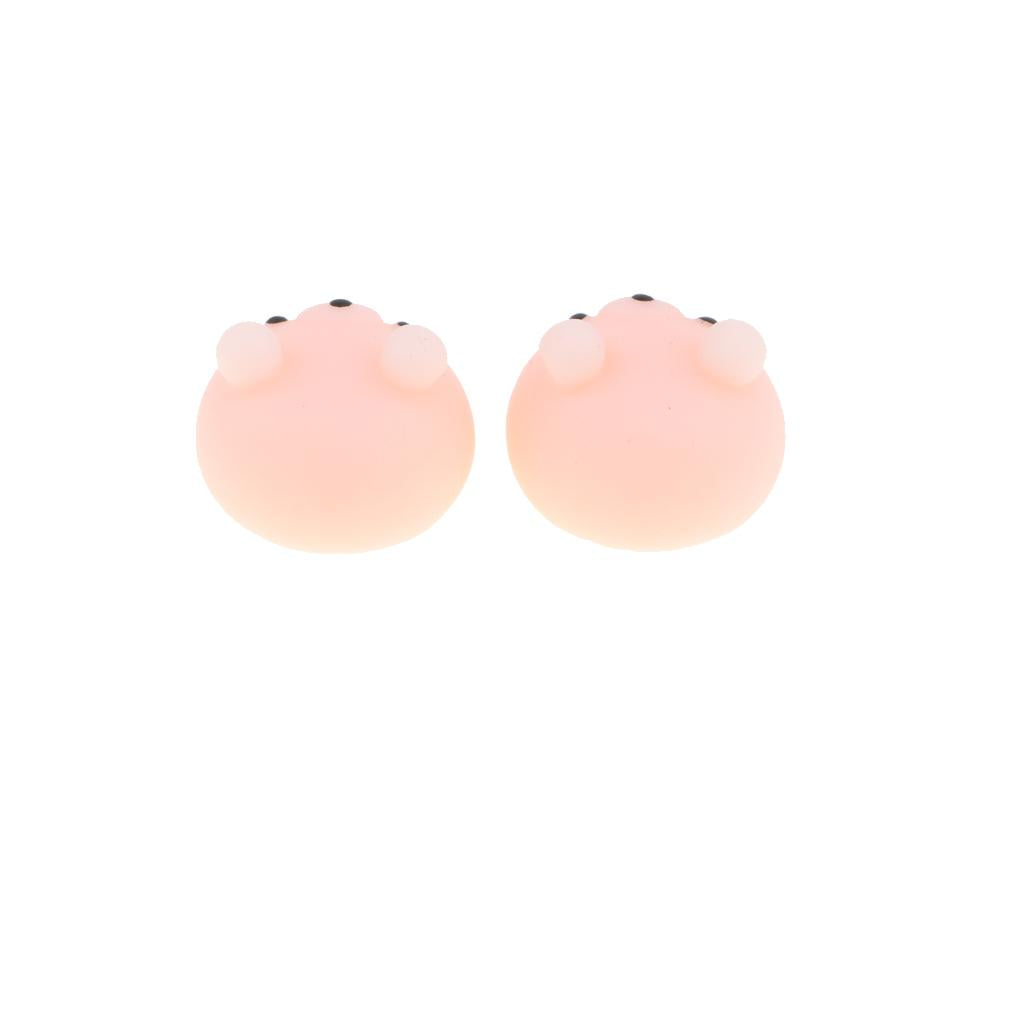 1 Pair Squishy Soft Slow Rising Squishes TPR Stress Relief Pink Bear Toy