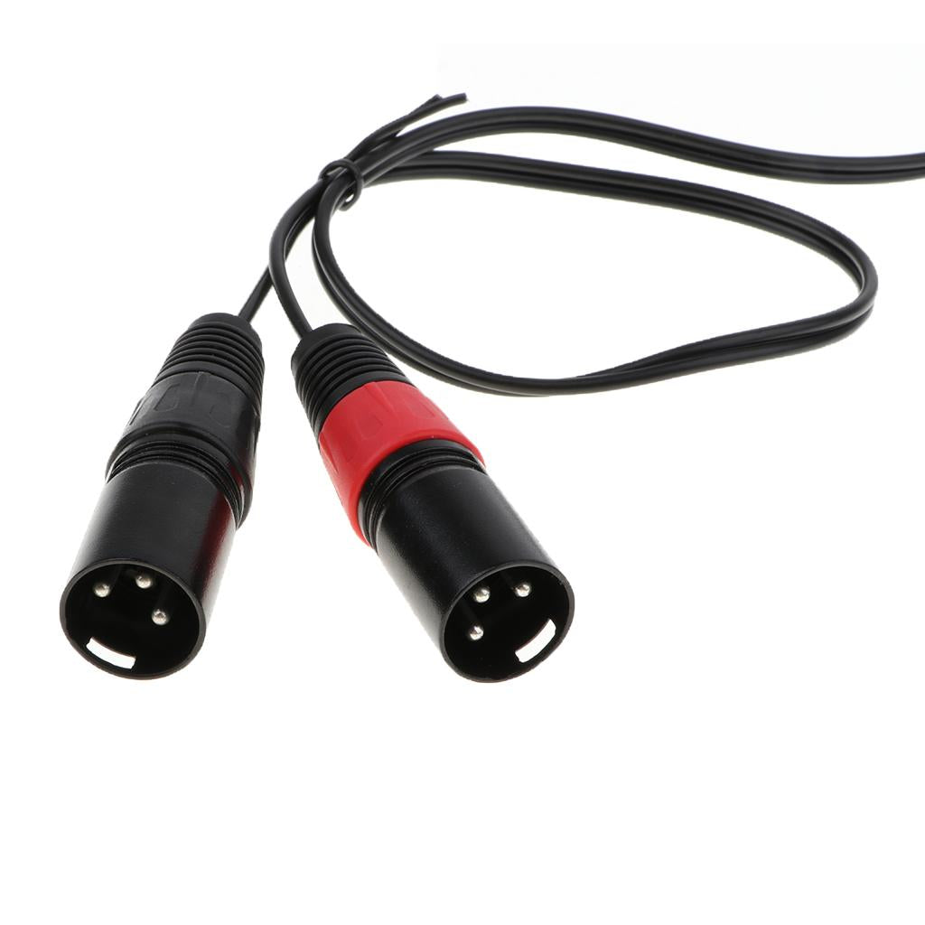 3.5mm Female Port to Dual XLR Male Ports Speaker Mixer Audio Cable