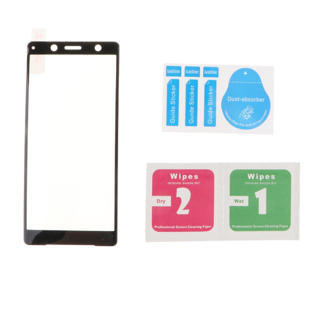 4xFull Cover 3D Curve Protective Film Screen Guard for Sony XZ2 Compact black