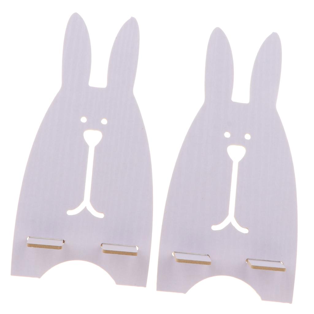 3xWooden Cute Rabbit Holder Desktop Stander Bracket For Cell Phone White