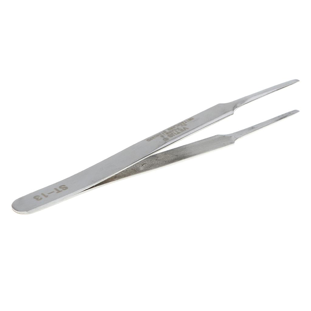 4xPrecision Stainless Steel Tweezers for Phone Repair Tool Narrow Round Head