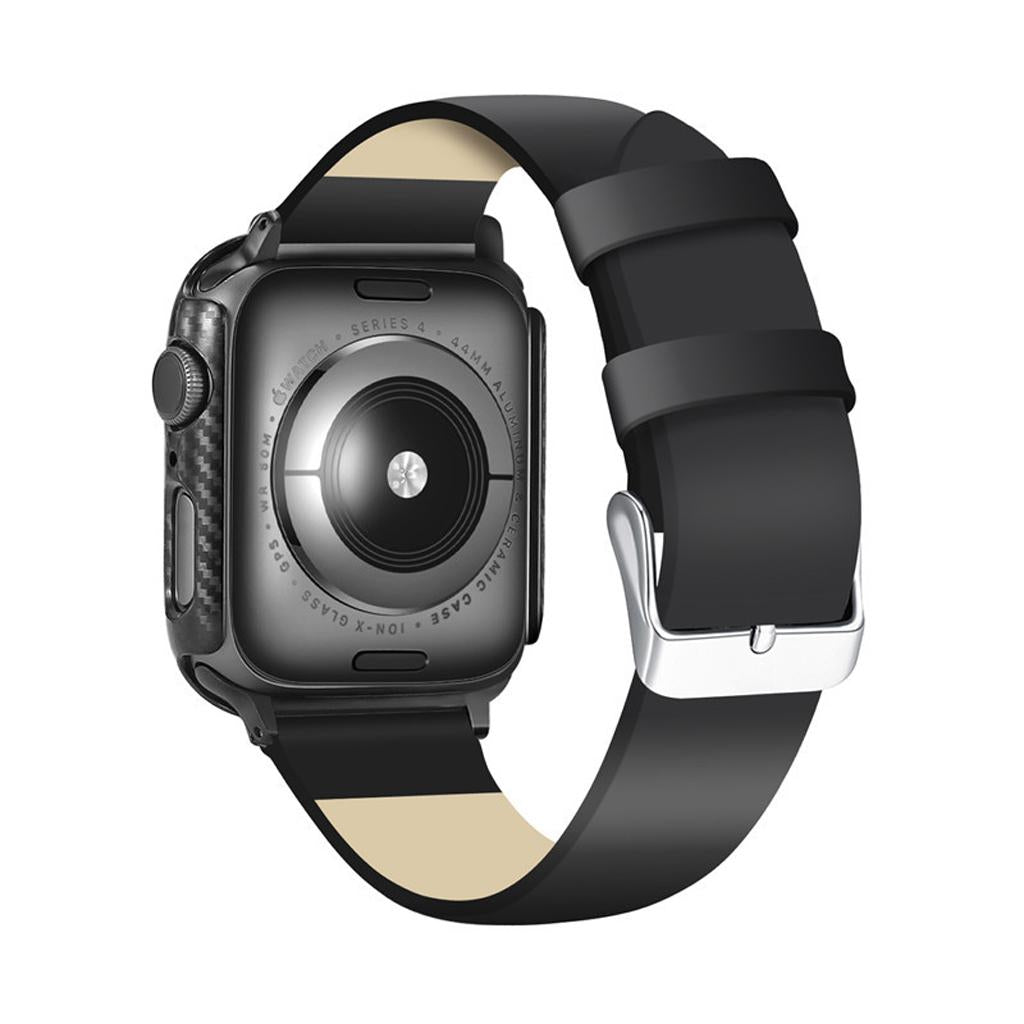 3xThin Carbon Fiber Lines PC Case for Apple Watch iWatch 4 40/44mm Black 40mm