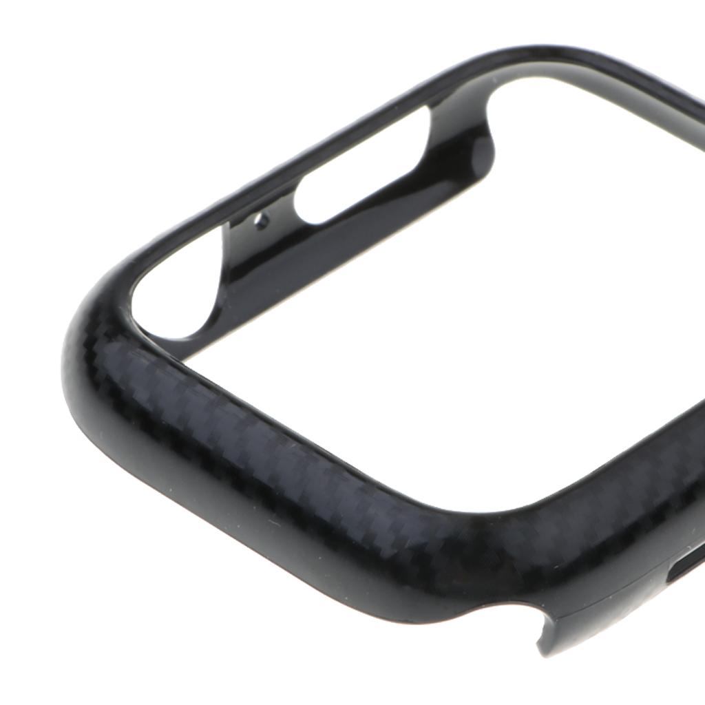 2xThin Carbon Fiber Lines PC Case for Apple Watch iWatch 4 40/44mm Black 40mm