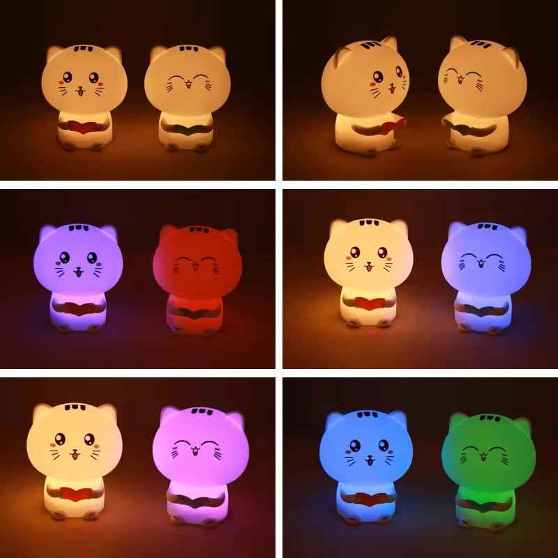 Reading Cat Silicone Night Lamp with cozy LED light—rechargeable, perfect for kids’ bedrooms, nurseries, or as a romantic or Valentine’s gift.