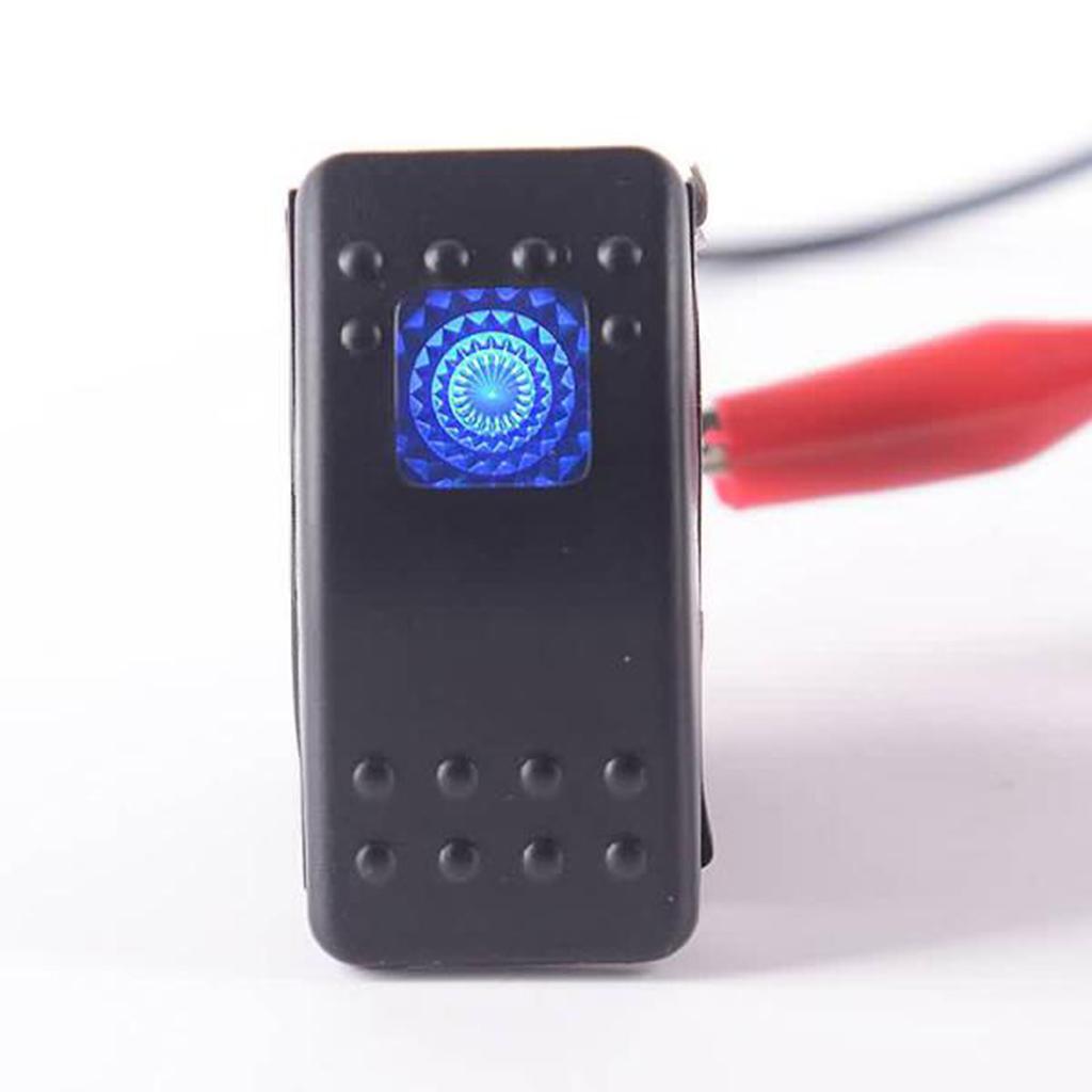 10 Pieces Car Boat 12V 20A Bar Rocker Toggle Switch for Green + Blue Light