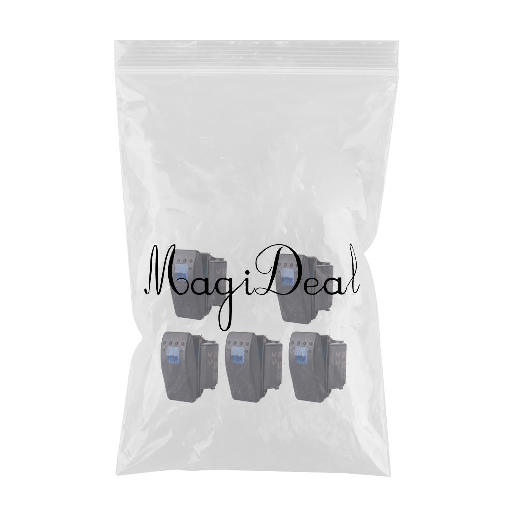 10 Pieces Car Boat 12V 20A Bar Rocker Toggle Switch for Green + Blue Light