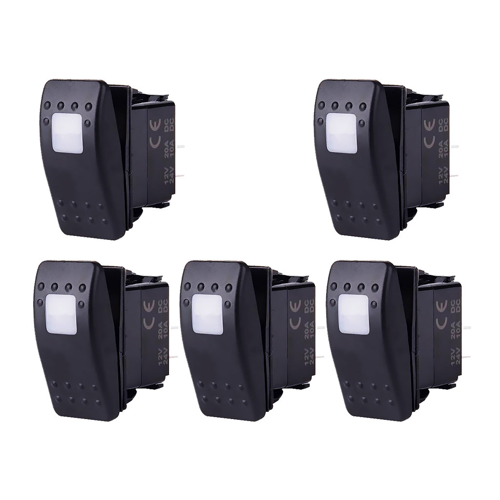 10 Pieces Car Boat 12V 20A Bar Rocker Toggle Switch for White & Green Light