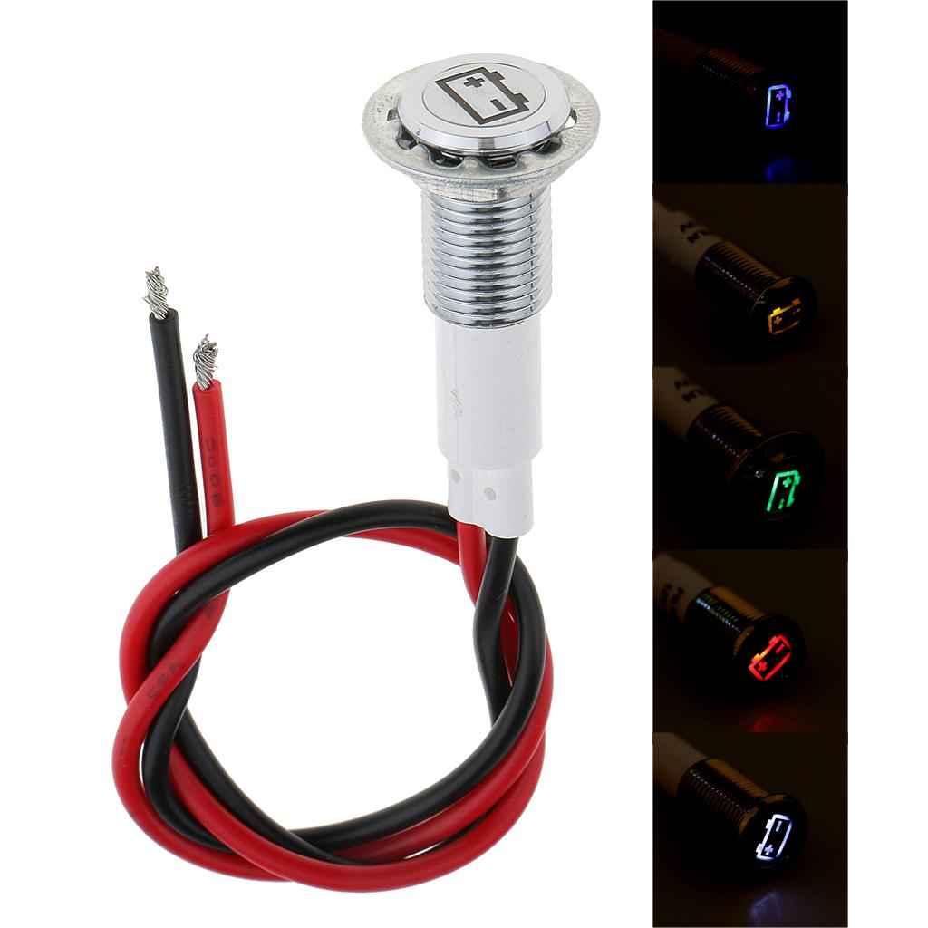 10mm 12V LED Dash Panel Battery Warning Light Indicator Lamp Car Boat White