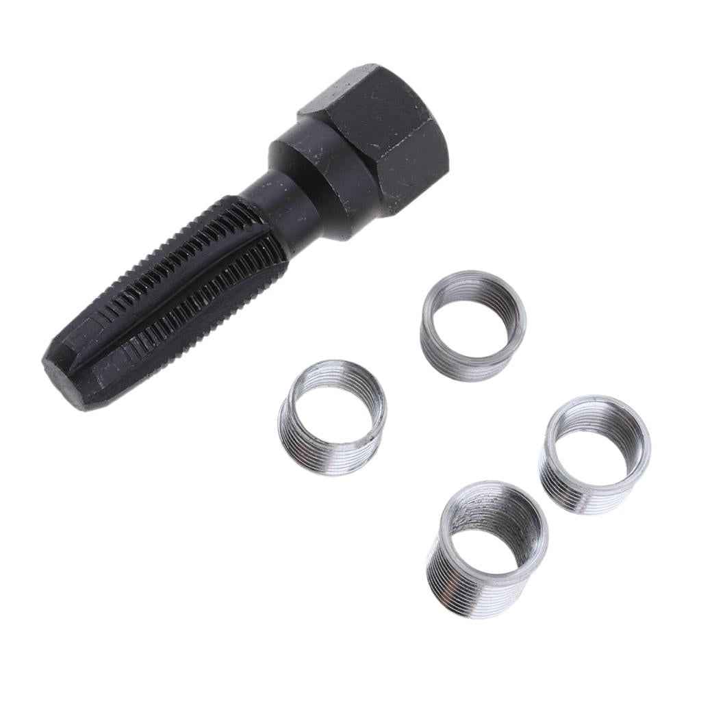 5 Pieces 14mm Spark Plug Rethreader Repair Tap Tool Reamer Inserts Kits