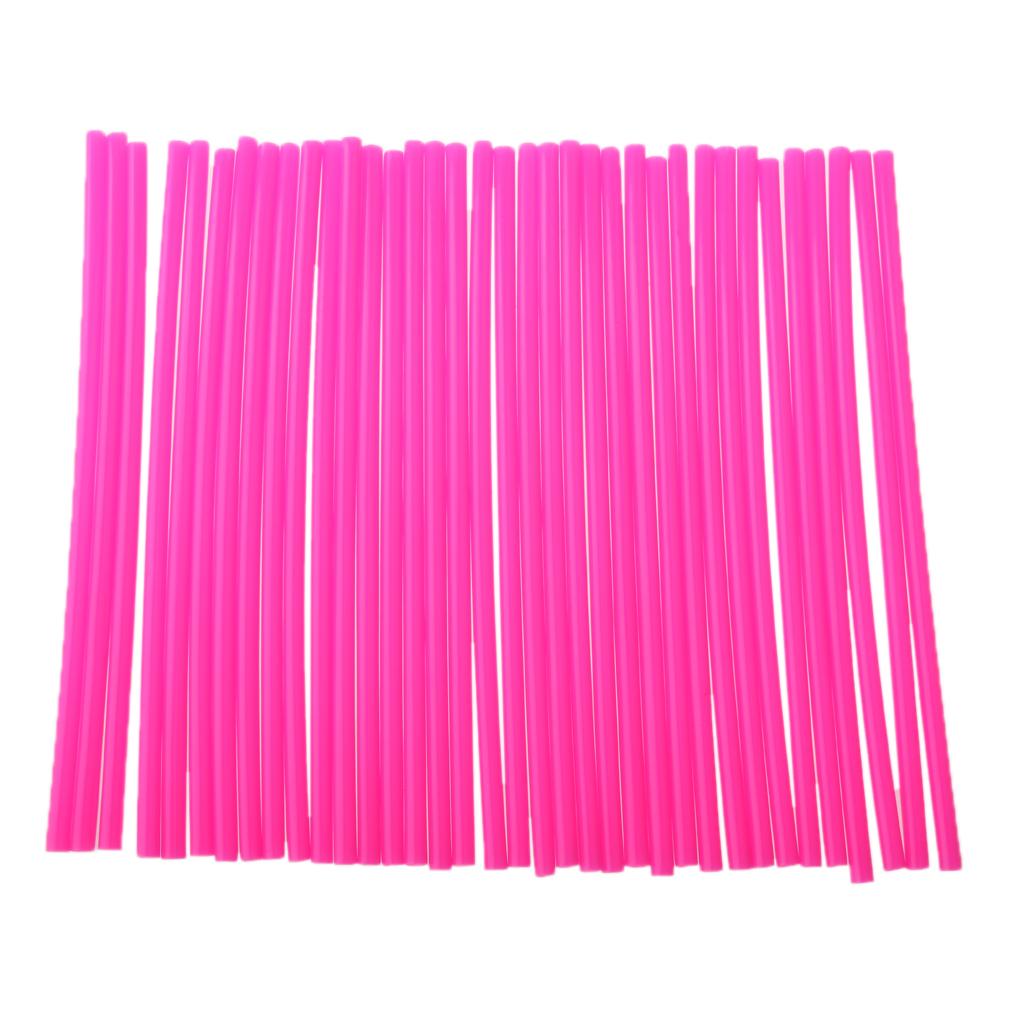 72pcs Universal Motocross Wheel Rim Spoke Wraps Skins Cover Pink+ Red Kit