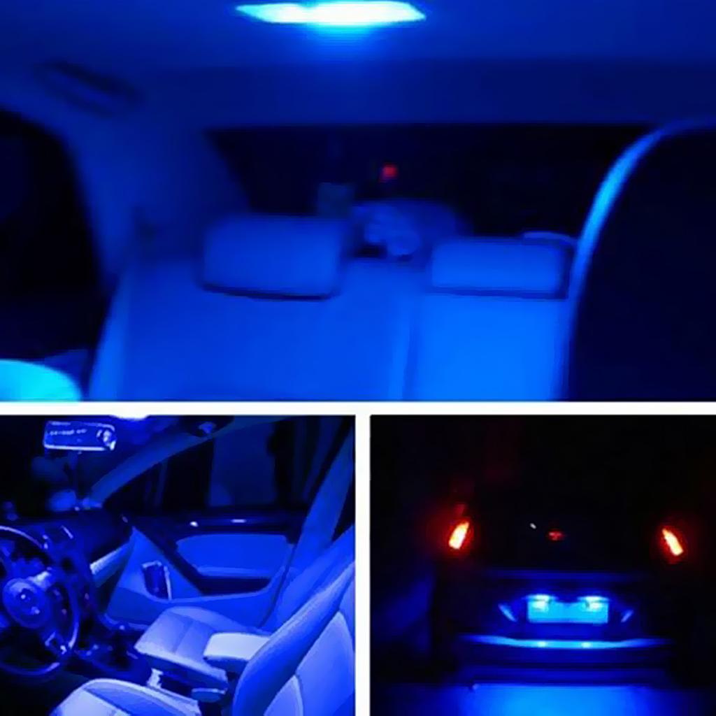 4x10 Pieces T10-3528-10SMD Ice Blue LED Wedge License Plate Light Bulbs