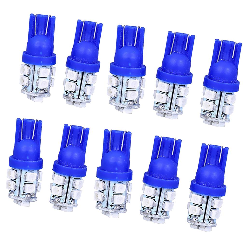 4x10 Pieces T10-3528-10SMD Ice Blue LED Wedge License Plate Light Bulbs