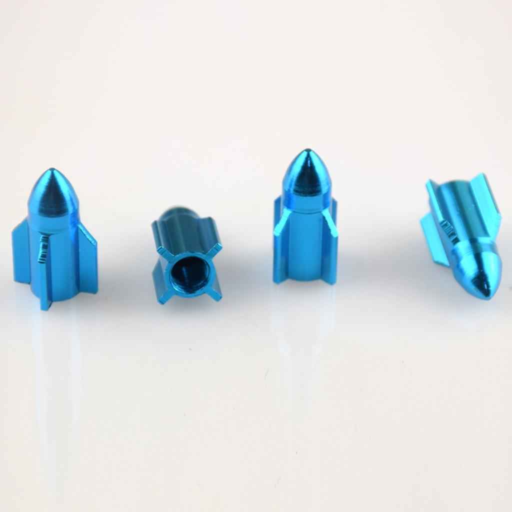 4 Pieces Car Bike Motorcycle Tire Air Valve Stem Cover Dust Cap Blue