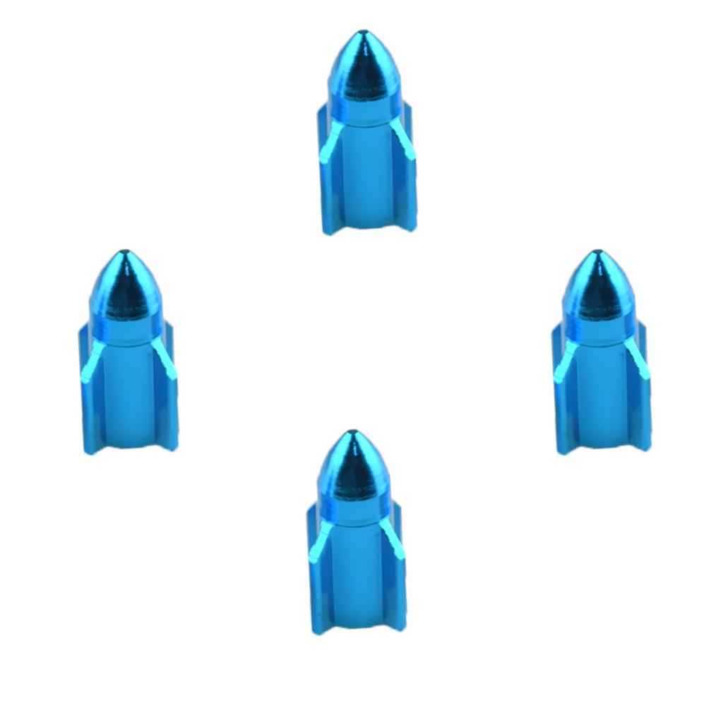 4 Pieces Car Bike Motorcycle Tire Air Valve Stem Cover Dust Cap Blue