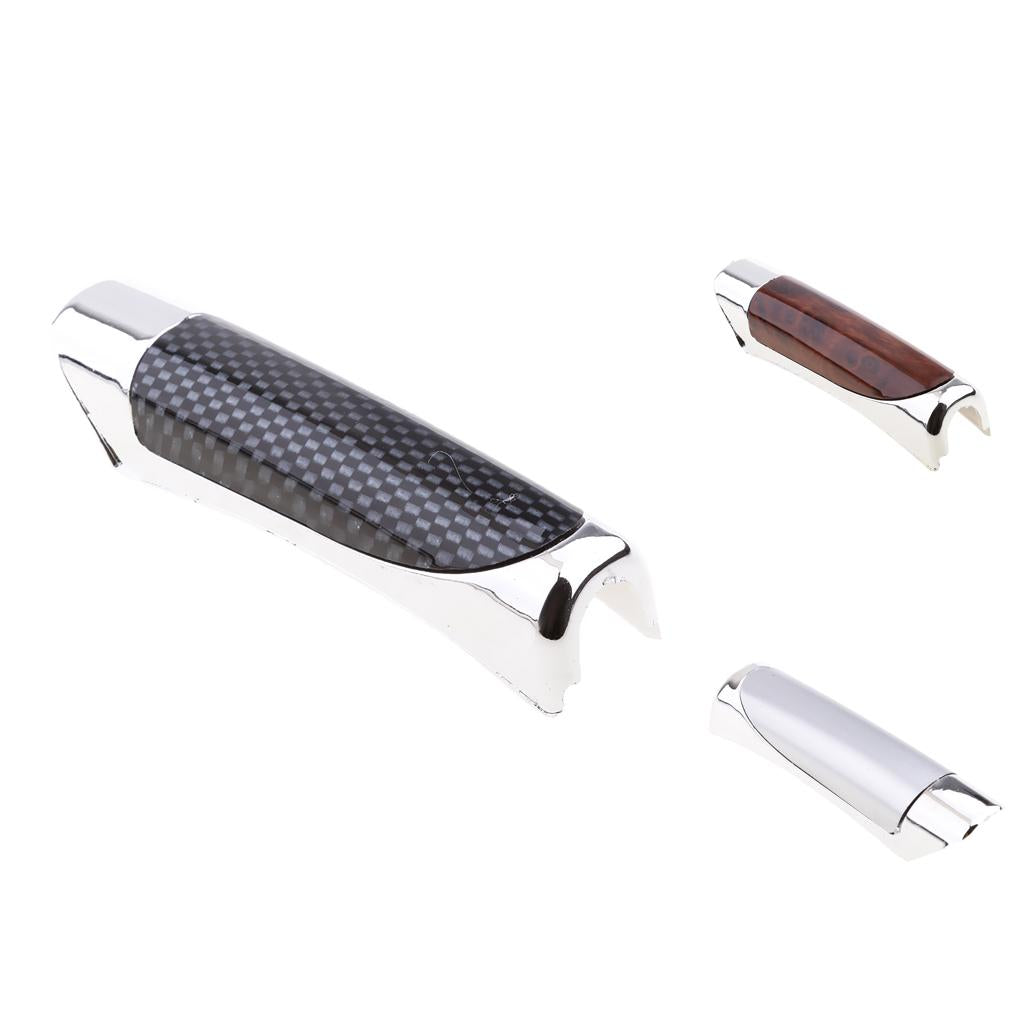2xUniversal Car Accessory Hand Brake Imitation Protector Cover Carbon Fiber