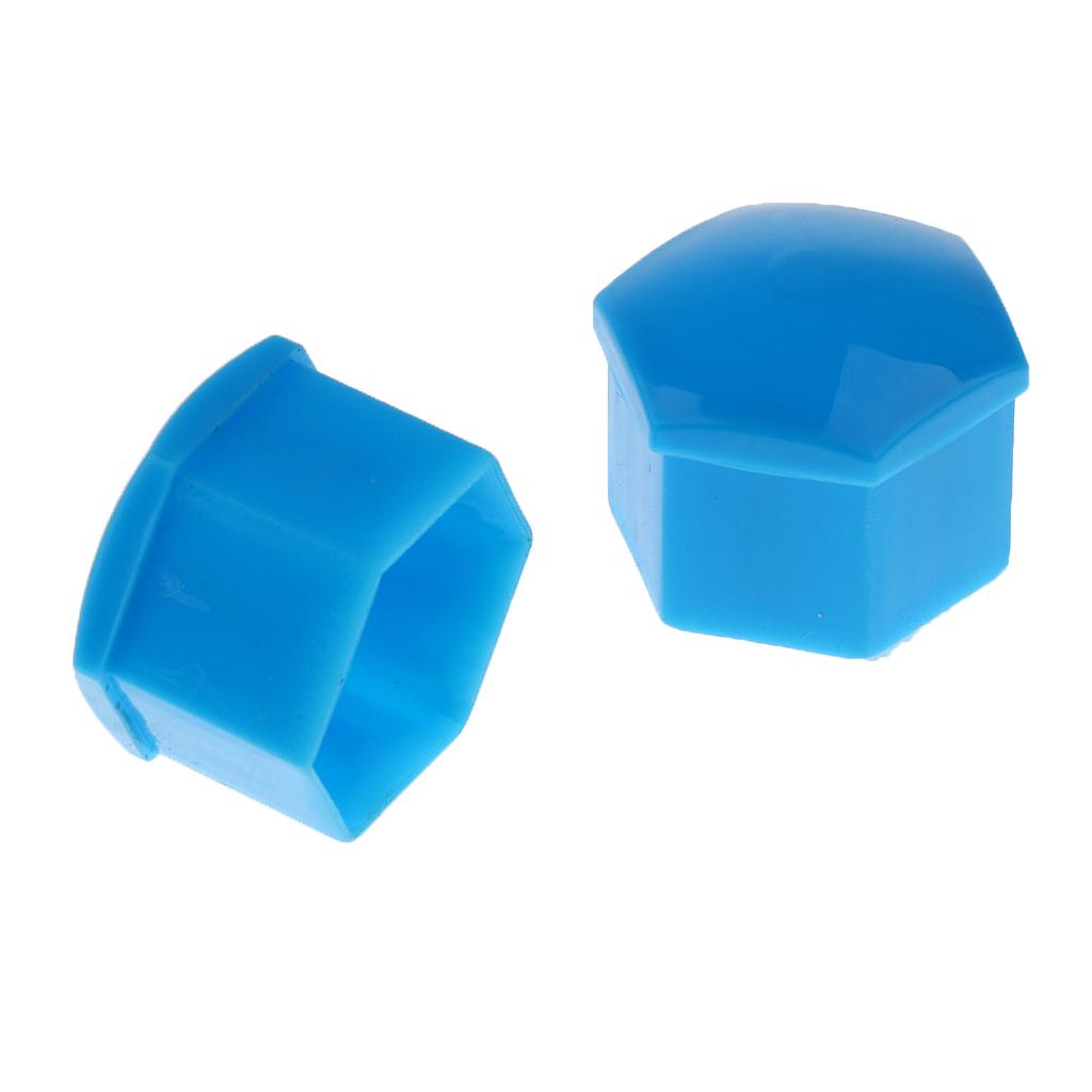 2x20 Pieces Car Truck Wheel Tyre Center Hub Screw 19mm Protective Cap Blue
