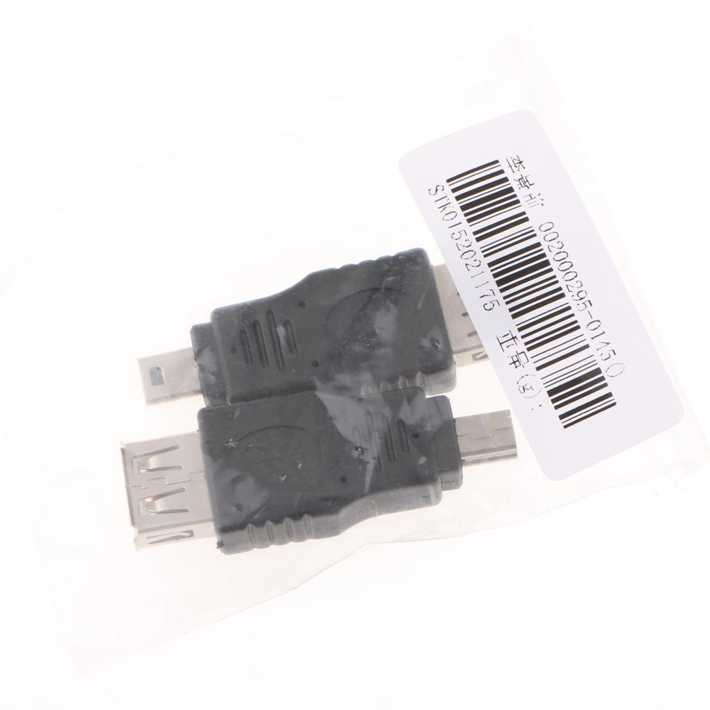 4x2Pcs Car Mini USB2.0 Male to Female Adapters Audio MP3 Converter Connectors