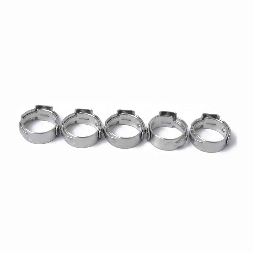 10 Pieces Single Ear Stainless Steel Hydraulic Fuel Hose Clamps 8.8mm-10.5mm