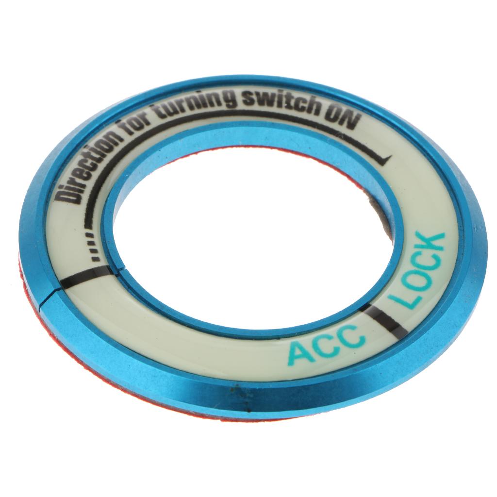 4xCar Ignition Switch Cover Luminous Key Ring Sticker For Excelle Blue