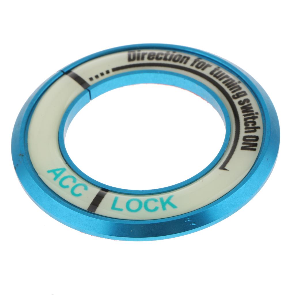 2xCar Ignition Switch Cover Luminous Key Ring Sticker For Excelle Blue